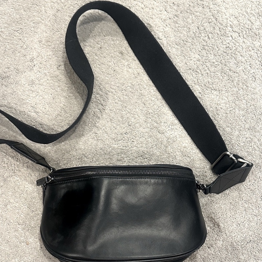 Black Leather Crossbody Bag